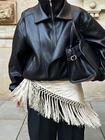Women Fringe Wrap Skirt Solid Color Polyester Irregular Hem Mini Skirt Tie Waist Commuter Elegant Skirt For Dating Daily