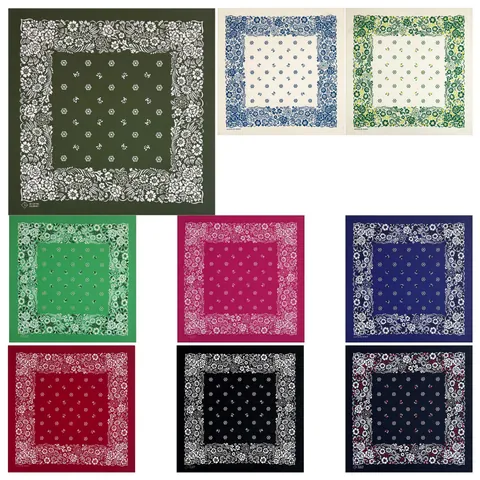 Baumwolle Paisley Floral Quadrat Bandana Hip Hop Streetdance Stirnband Unisex Sonnenschutz Gesichtsmaske Schal Für Alltag Outdoor
