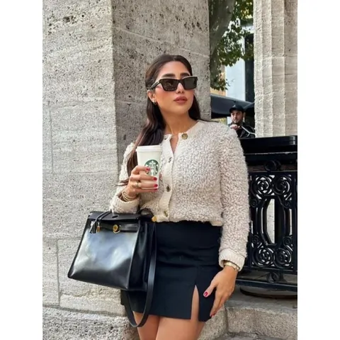Dames Lamswol Gebreid Vest Vintage Elegant Effen Kleur Ronde Hals Korte Wollen Jas Top Voor Herfst Winter