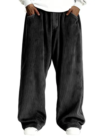 Heren Retro Fluweel Onderkant Vintage Japanse Stijl Rechte Wijde Pijpen Katoenmix Casual Onderkant Heren Kleding