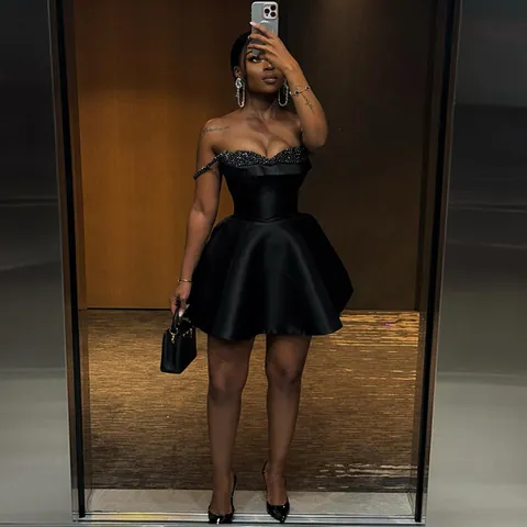 Women Sequin Splicing Strappy Tube Top Dress Mini A-Line Dress Elegant Satin Look Party Dress Sleeveless Clubwear Dress