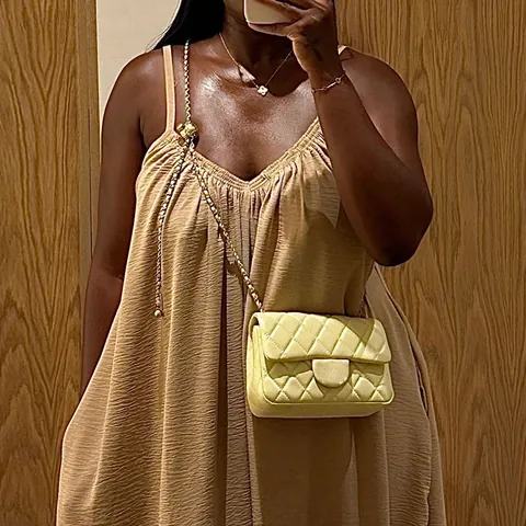 Vestido Largo Maxi para Mujer Verano Casual con Cuello en V y Tirantes Finos Color Sólido Poliéster Plisado Vestido de Playa