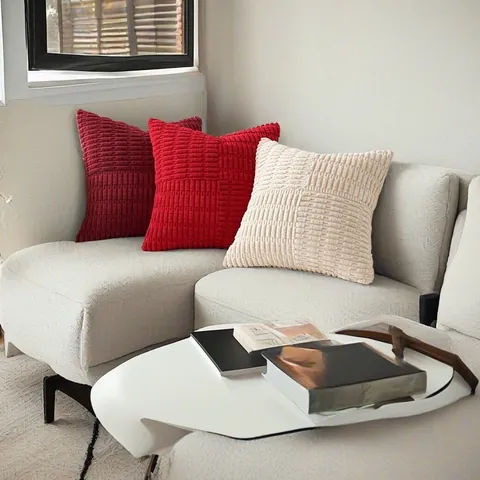 Modern Corn Kernel Textured Decorative Throw Pillow Cover Solid Color Polyester Patchwork Square Cushion Case For Sofa Living Room Bedroom Without Insert