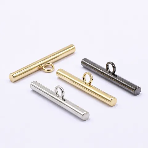 Modern Alloy Metal Long Strip High Shank Sewing Button Decorative Fastener For Suits Overcoats Jackets Fashion Apparel DIY Craft Accessory