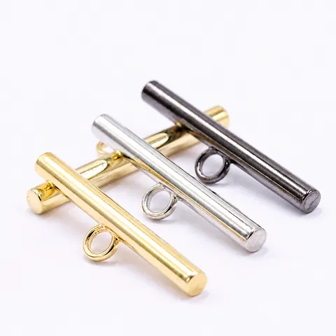 Modern Alloy Metal Long Strip High Shank Sewing Button Decorative Fastener For Suits Overcoats Jackets Fashion Apparel DIY Craft Accessory