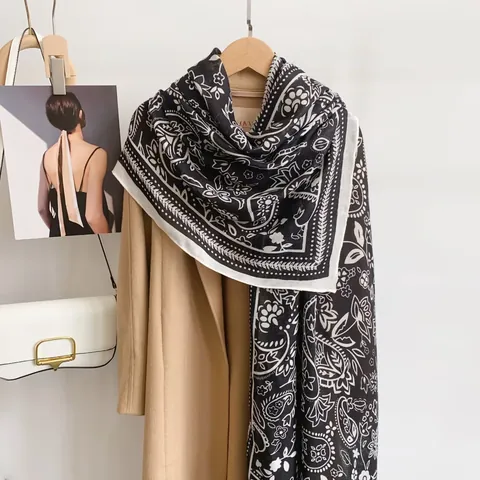 Γυναικείο Βίντατζ Κασκόλ με Paisley Τύπωμα Μεγάλο Κομψό Σάλι Ελαφρύ Πολυεστέρας Αίσθηση Μεταξιού Pashmina Για Όλες Τις Εποχές Ταξίδι Casual