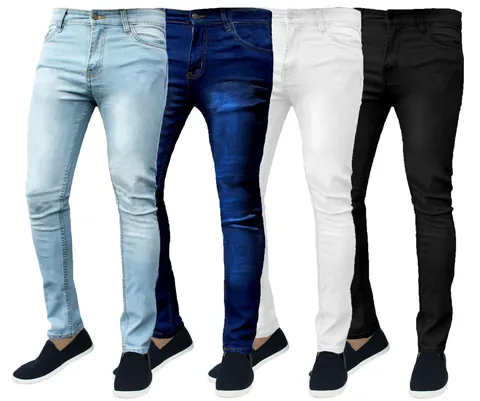 Ανδρικό Τζιν Παντελόνι Slim Fit με Ίσιο Πόδι Ελαστικό Denim Κλασικό Δυτικό Στυλ Πλυμένο Casual Βαμβακερό Παντελόνι για Άνδρες