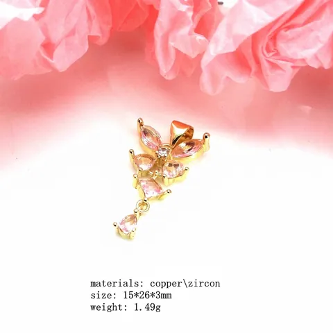 Collana con Ciondolo a Farfalla in Rame con Strass per Donna Micro-intarsiato Oro Animale Insetto Goccia d'Acqua Cristallo Farfalla Gioielli