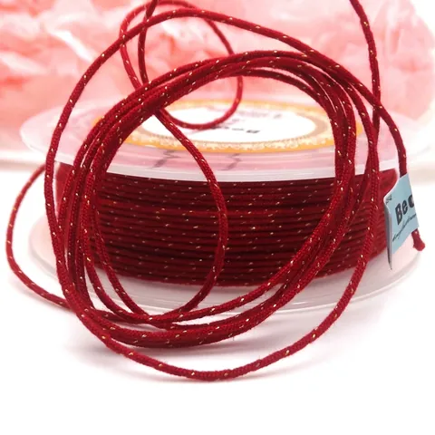 Handmade Gold Inlaid Nylon Core-Spun Braided Cord For DIY Necklace Tassel Rope Jewelry Making Thread Craft String Supplies