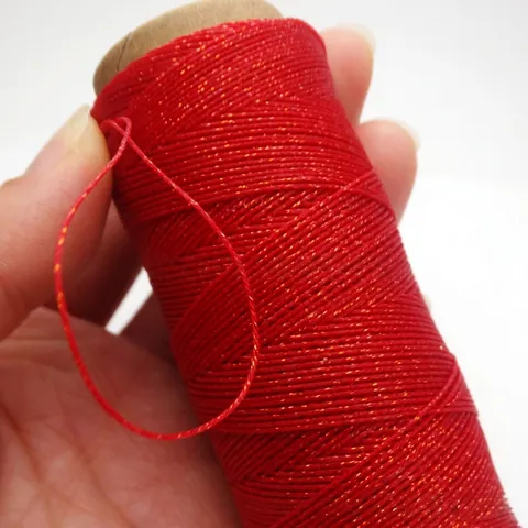 0.4mm 0.5mm Gold Thread Waxed Cord 6 Strands Nylon Weaving String For DIY Bracelet Ring Jewelry Making Starry Metallic Line