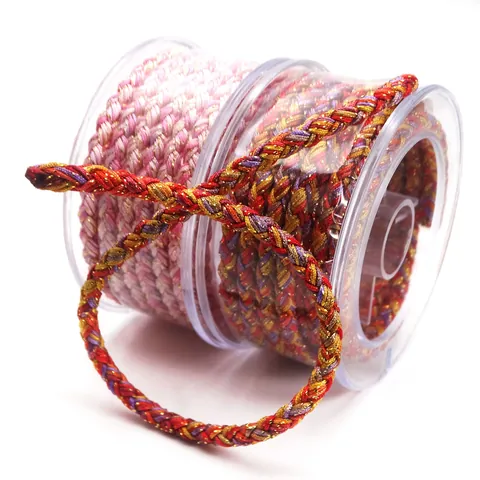Drachenmuster Geflochtene Schnur Mehrfarbig Space-Dyed Nylonseil Mit Golddraht Für DIY Armband Halskette Herstellung Handgemachte Schmuckzubehör