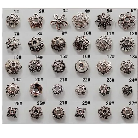 Vintage Alloy Flower Bead Caps Spacer Beads Hollow Floral Jewelry Findings For DIY Bracelet Necklace Crafting Making