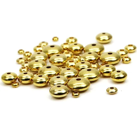 Solid Brass Abacus Spacer Beads Polished Gold Flat Disc Beads For DIY Jewelry Making Necklace Bracelet Accessory Minimalist Metallic Beads