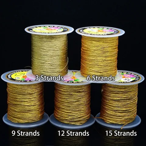 Μεταλλικό Πλεγμένο Σύρμα Κοσμημάτων για DIY Βραχιόλια 3-15 Κλώνοι Χρυσό Ασημί Πολυεστερικό Κορδόνι Νήμα Χειροποίητο Σχοινί Πλεξίματος