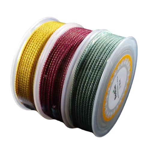 Metallic Gold Thread Milan Cord Braided Jewelry Rope DIY Bracelet Necklace Making String Hand Woven Cord Craft Accessories