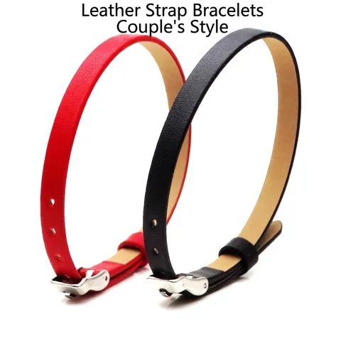 Simple 6mm Microfiber Leather Belt Bracelet Stainless Steel Buckle Adjustable Fashion Wristband Jewelry For Men Women