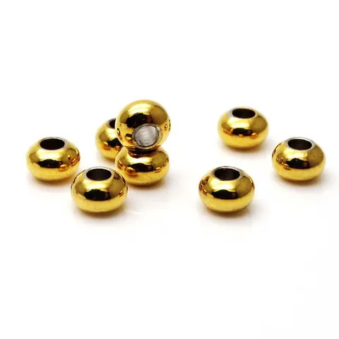 24K Verguld Messing Abacus Tussenkralen Groot Gat Wiel Platte Kralen Voor DIY Armband Ketting Sieraden Maken Accessoires