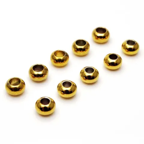 24K Verguld Messing Abacus Tussenkralen Groot Gat Wiel Platte Kralen Voor DIY Armband Ketting Sieraden Maken Accessoires