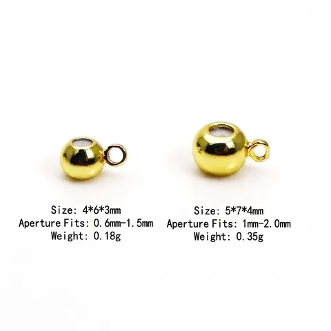 Copper Electroplated 14K Gold Silver Stopper Beads With Loop Silicone Ring DIY Jewelry Finding For Bracelet Making