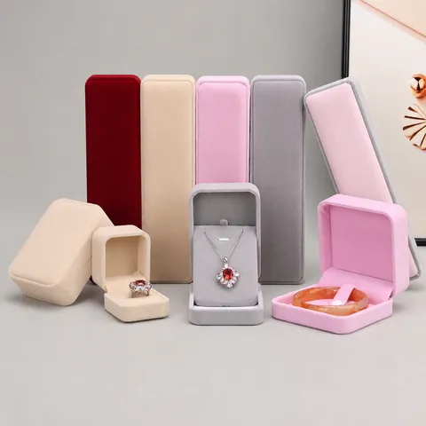 Elegant Velvet Jewelry Gift Boxes For Rings Earrings Necklaces Bracelets Bangles Storage Display Soft Rounded Corners