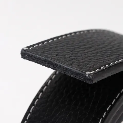 Men's First Layer Cowhide Leather Belt Strap Without Buckle Wide Lychee Pattern Stitching Business Replacement Waistband