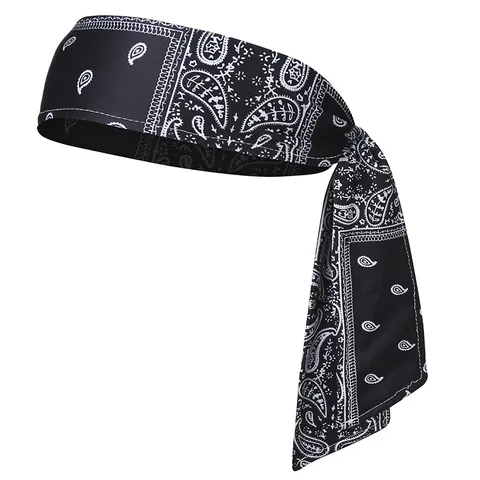 Bandeau de Sport Unisexe Imprimé Paisley pour Course à Pied Fitness Absorbant la Sueur Bandeau à Nouer en Poliestere