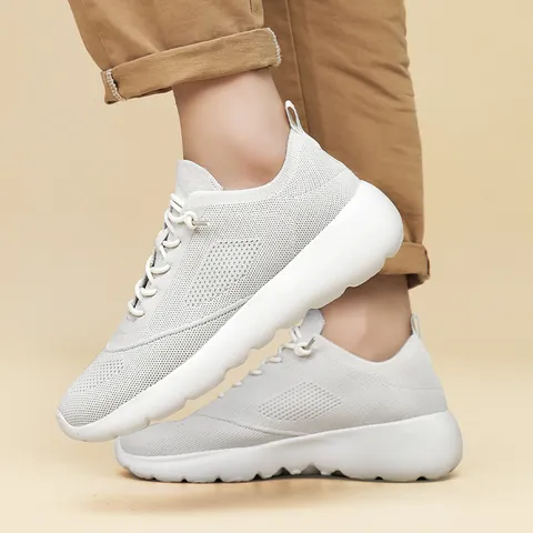 Herren Atmungsaktive Flyknit Laufschuhe Hohlsohle Stoßdämpfende Lässige Sport Sneaker Leicht Slip On Mode Schuhe