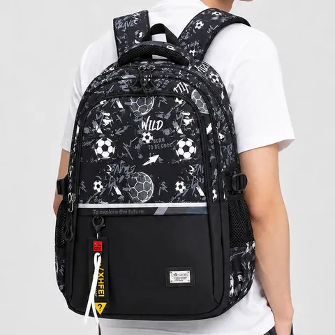 Streetwear Graffiti Print Backpack Waterproof Oxford Cloth Large Capacity Schoolbag For Men Students Travel Casual