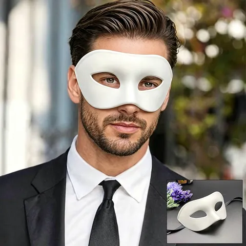 Vintage Maskenball Maske Halbgesicht Gebürsteter Metallischer Kunststoff Halloween Party Kostüm Zubehör Mit Bändern Für Herren