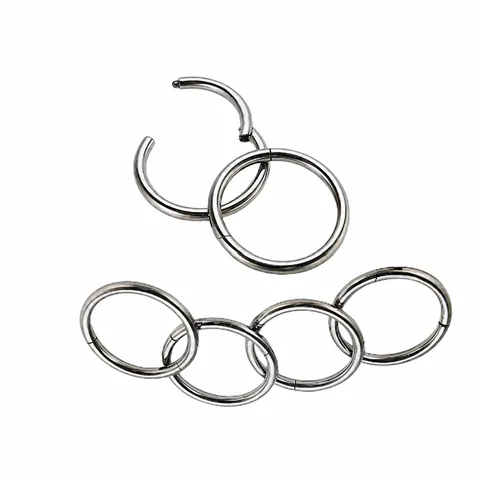 G23 Titanium Alloy Hinge Clicker Nose Ring Hoop Seamless Lip Ear Cartilage Piercing Jewelry Minimalist Body Jewelry For Men Women