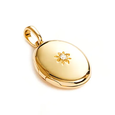 925 Sterlingsilber Sternenschliff Medaillon Halskette Mit Strass Für Damen Gold Silber Plattiert Eleganter Modeschmuck