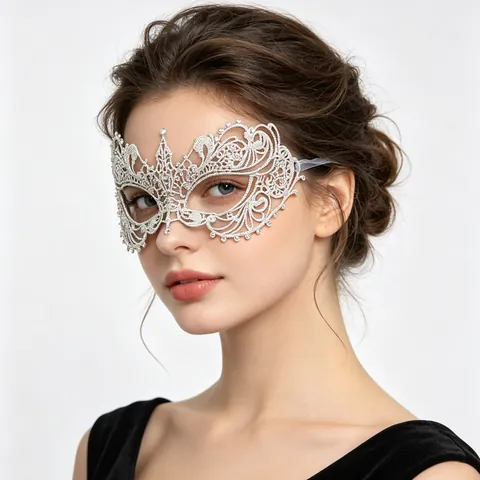 Masquerade Mask Lace Rhinestone Hollow Out Sexy Eye Mask For Party Carnival Halloween Costume Women