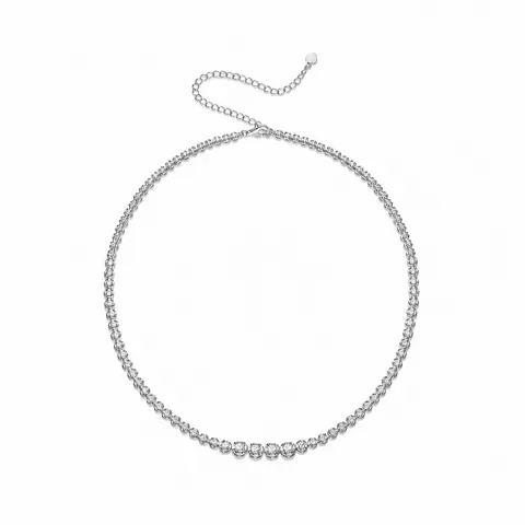 925 Sterlingsilber Moissanit Tennis Halskette Für Damen Elegant Verlauf Rundschliff Funkelnd Feiner Schmuck Geschenk