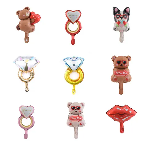 Mini Diamond Ring Foil Balloon Aluminum Film Wedding Balloon For Party Decoration Bridal Shower Event Decor Birthday Gift