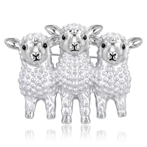 Creative Cute Alpaca Brooch Pin For Women Alloy Enamel Animal Shape Anti-Exposure Accessory Cartoon Sheep Lapel Pin Gift