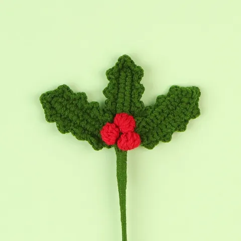 Bouquet Fleurs Artificielles Crochet Fait Main Poinsettia Tricoté Branche Père Noël Décoration Noël Maison Cadeau