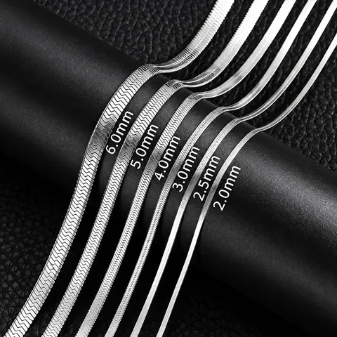 Collier Chaîne Serpent Plate Minimaliste En Acier Inoxydable Chaîne De Clavicule À Chevrons Pour Hommes Et Femmes Bijoux De Mode