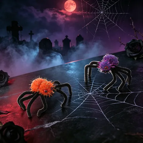 Κλιπ Μαλλιών Αράχνη Λούτρινη Προσομοίωση Halloween Τρομακτικά Εύκαμπτα Πόδια Πολύχρωμο Γκλίτερ Αξεσουάρ Μαλλιών Πάρτι Γυναίκες