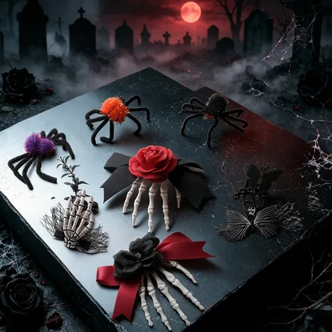 Κλιπ Μαλλιών Αράχνη Λούτρινη Προσομοίωση Halloween Τρομακτικά Εύκαμπτα Πόδια Πολύχρωμο Γκλίτερ Αξεσουάρ Μαλλιών Πάρτι Γυναίκες