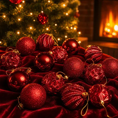 36Pcs 6cm Christmas Ball Ornaments Set Shatterproof Plastic Electroplated Glitter Hanging Baubles For Christmas Tree Holiday Party Home Decor