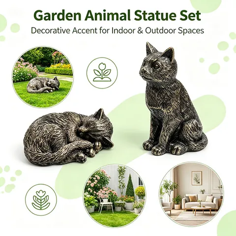 Supporto per Piedi di Vaso in Resina Bronzo Antico Statue da Giardino Figurine Animali Decorative per Casa Ufficio