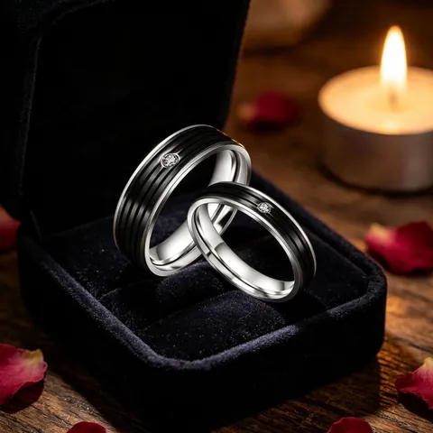 Titaniumstaal Ring Voor Heren Dames Minimalistisch Zwart Gestreepte Ingelegde Strass Gepolijst Sieraden Ring Bruiloft Mode
