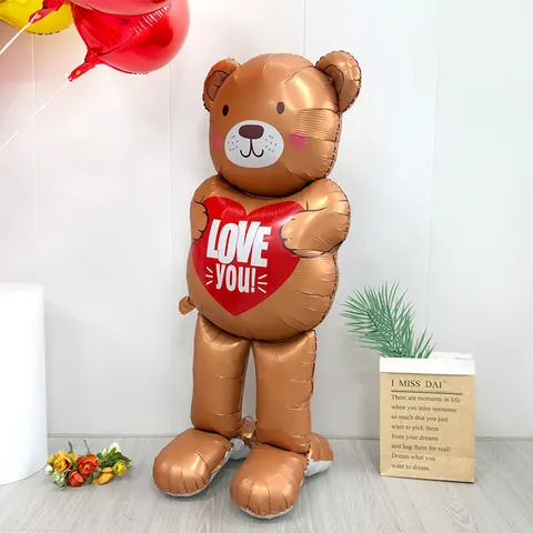 Valentine's Day Aluminum Foil Balloon Teddy Bear Heart Love Letter Lipstick Shaped Party Decorations Wedding Birthday Anniversary Decor