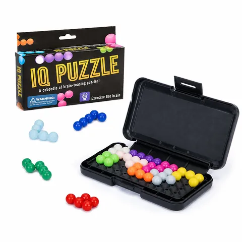 IQ Puzzle Smart Magic Beads 3D Pyramid Logic Game Plastic Educational Brain Teaser Training Toy Portable Case Kids Adults