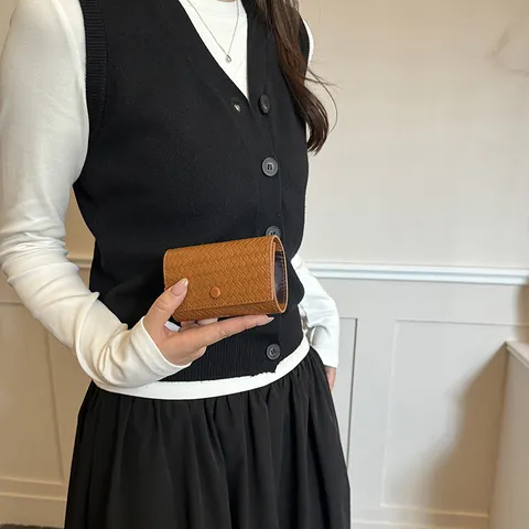Women's Long Zip-Around Wallet Croc-Embossed PU Leather Large Capacity Clutch Purse Phone Pocket Retro Style