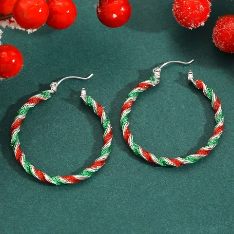 Christmas Earrings For Women Alloy Enamel Reindeer Snowflake Santa Hat Bell Xmas Tree Cute Holiday Jewelry Earring Post