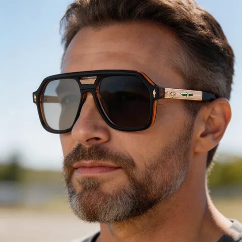 Square Photochromic Sunglasses Men Retro Vintage PC Zinc Alloy Frame UV400 Protection Driving Fashion Eyewear
