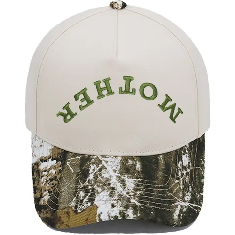 MOTHER Orecchini Cappello Trucker Ricamato in Cotone Patchwork Hard Top Berretto da Baseball per Uomo Donna Casual Retro Regolabile