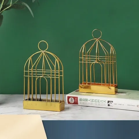 Soporte de Hierro para Bobinas de Mosquitos con Forma de Jaula de Pájaros Portátil para Colgar con Bandeja Recogecenizas