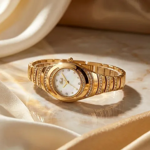 GEDI Luxury Women Rhinestone Quartz Watch Alloy Bracelet Waterproof Elegant Fashion Jewelry Watch Gift For Her